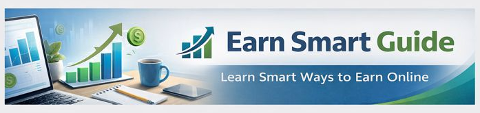 Earn Smart Guide website header showing online earning and financial growth concepts.