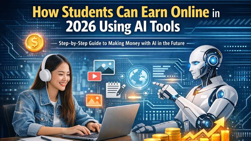 Online earning with AI tools for beginners - 2026 guide to make money using artificial intelligence.